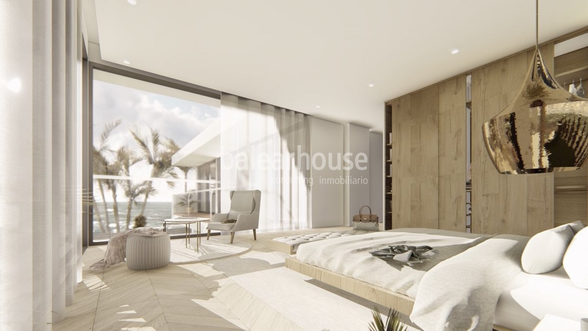 Nuevo proyecto de una magnífica vivienda transparente al paisaje y vistas al mar en Cala Vinyes.